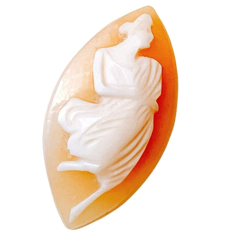 VTG Mid Century Shell Cameo Cabochon Hand Carved Woman Jewelry Making Component